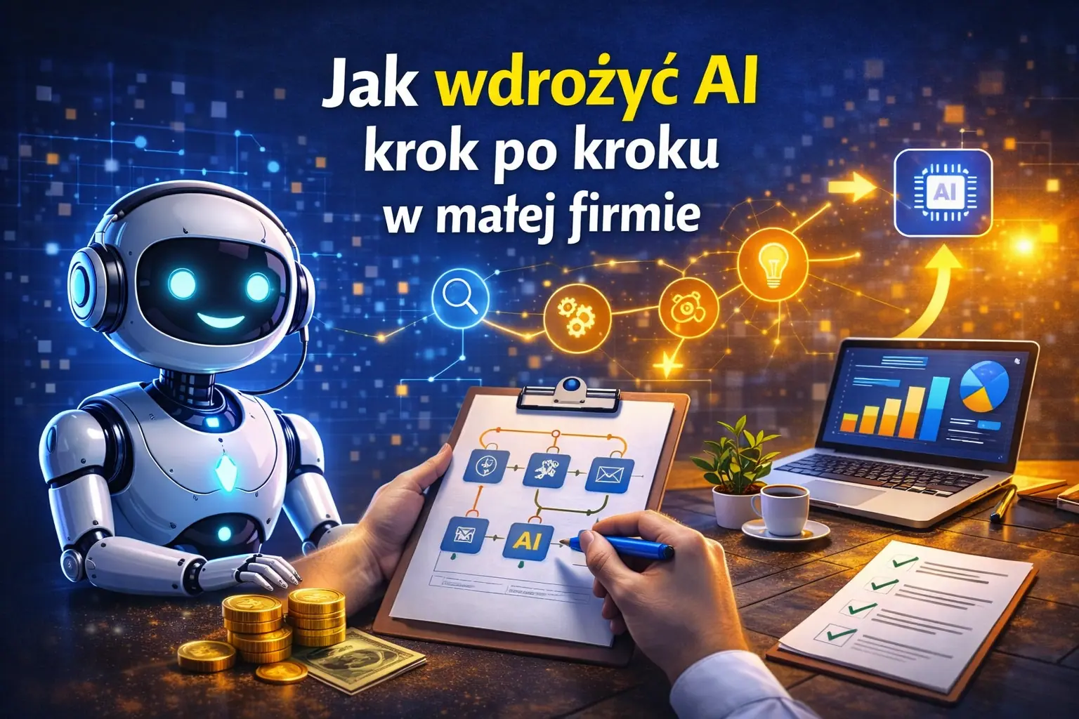 Jak wdrożyć AI krok po kroku w małej firmie?